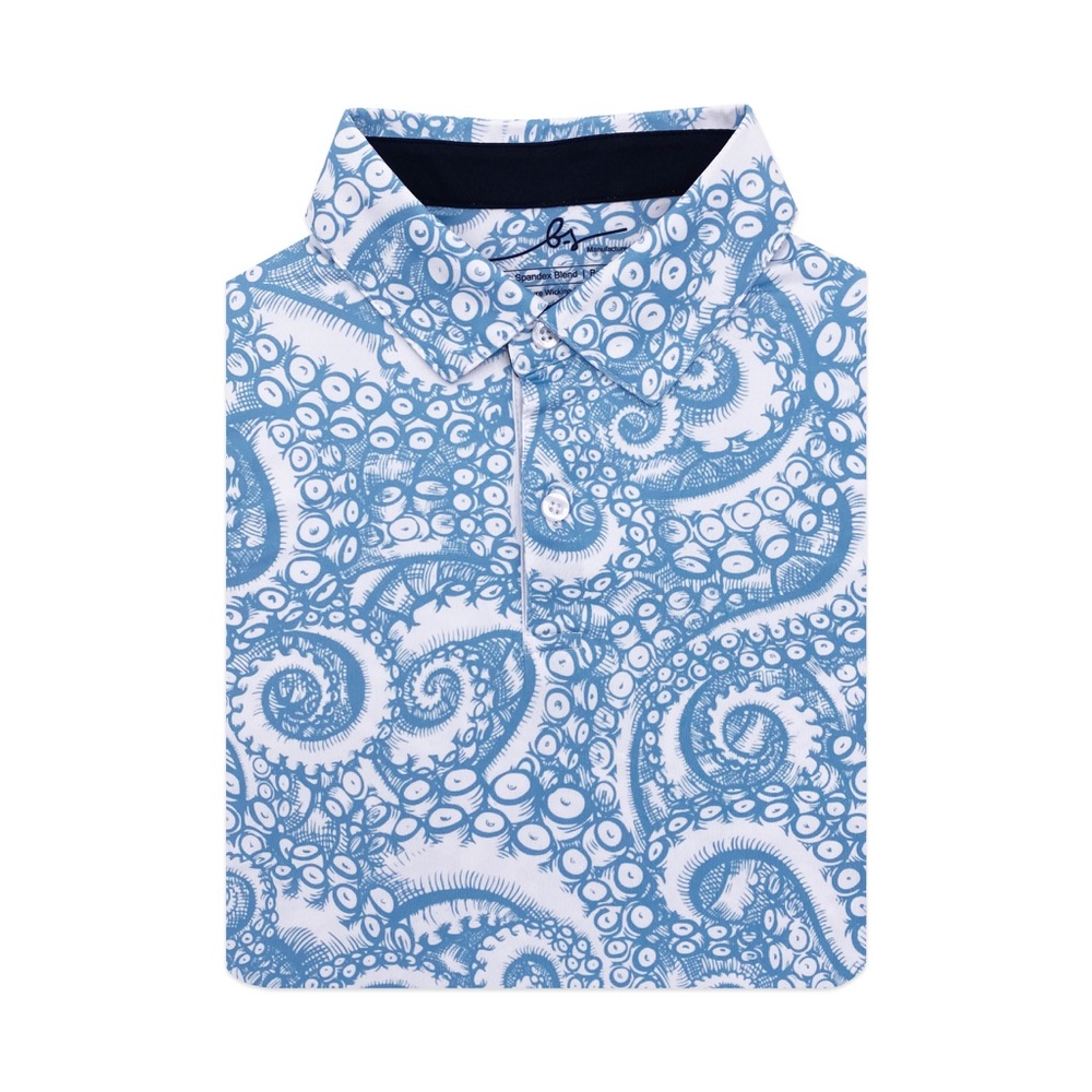 Boston Scott Golf (BOYS) Octopus Seamless Golf Polo *NWT